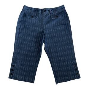 Westbound Denim/Stripe Capri Pants Size 16